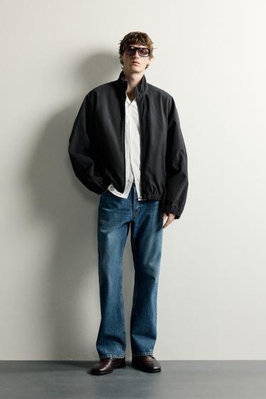 JAQUETA JEANS RELAXED FIT COM ZÍPER - Preto da Zara - Imagem 0