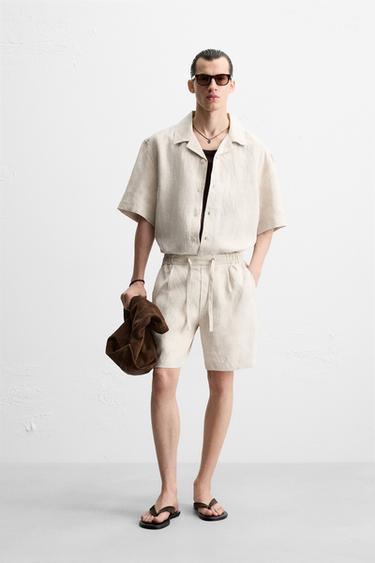 طقم RELAXED FIT %100 كتان - جليدي الخاص بـ Zara