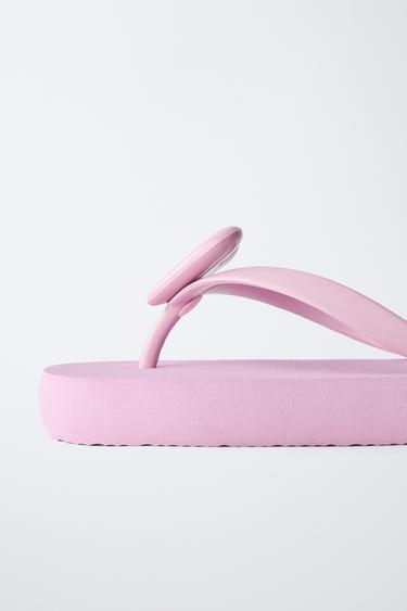 HEART DETAIL FLIP FLOPS - Pink by Zara - Image 5