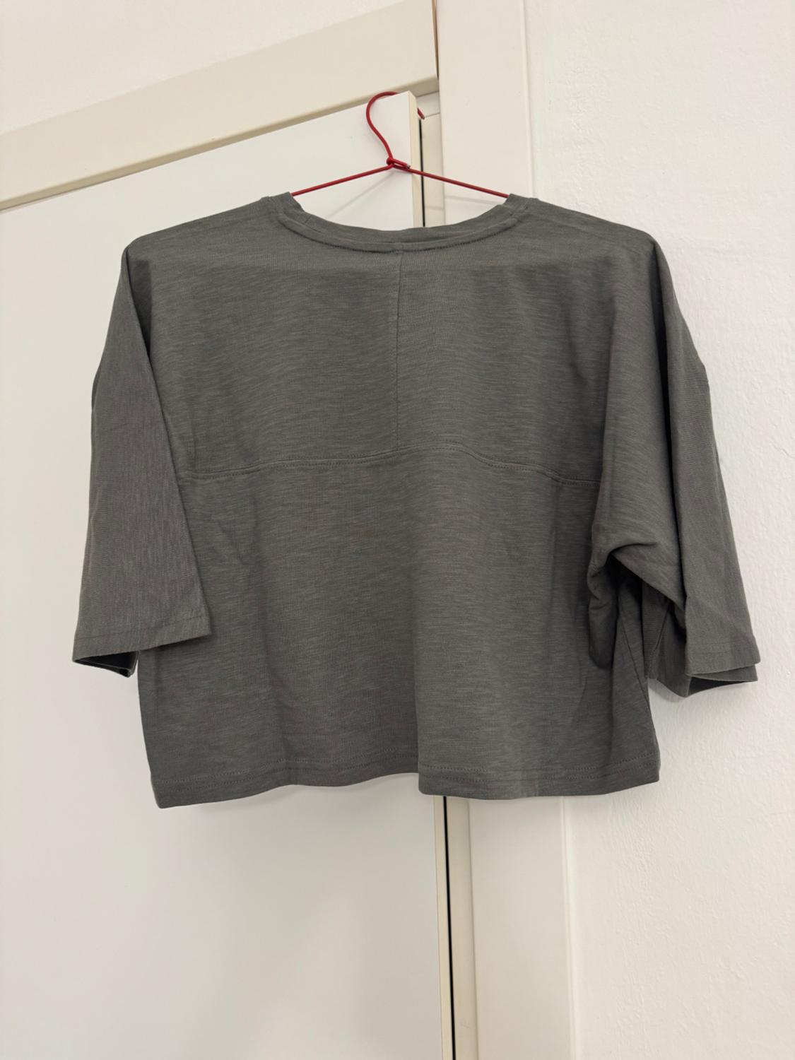 SLUB KNIT COTTON CROPPED T-SHIRT - Image 2