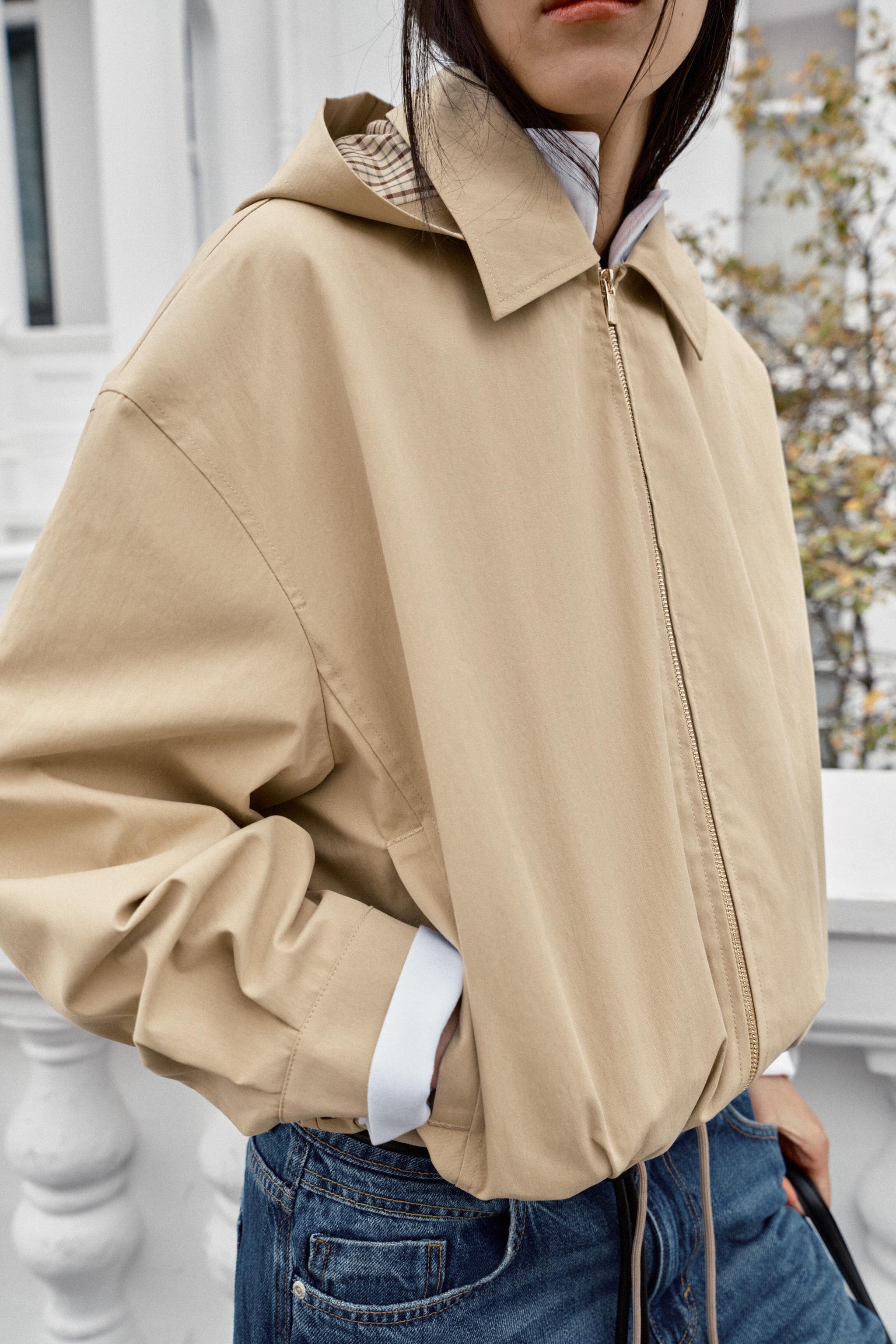 Женские куртки Zara DETACHABLE HOOD JACKET — фото 5