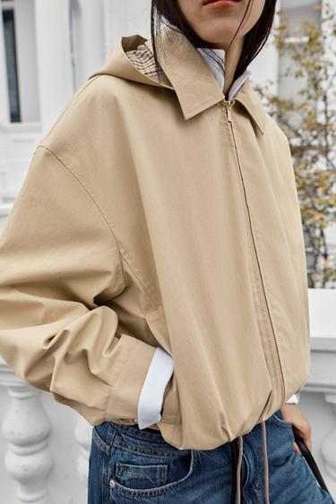 BLOUSON À CAPUCHE AMOVIBLE - Marron clair de Zara - Image 4