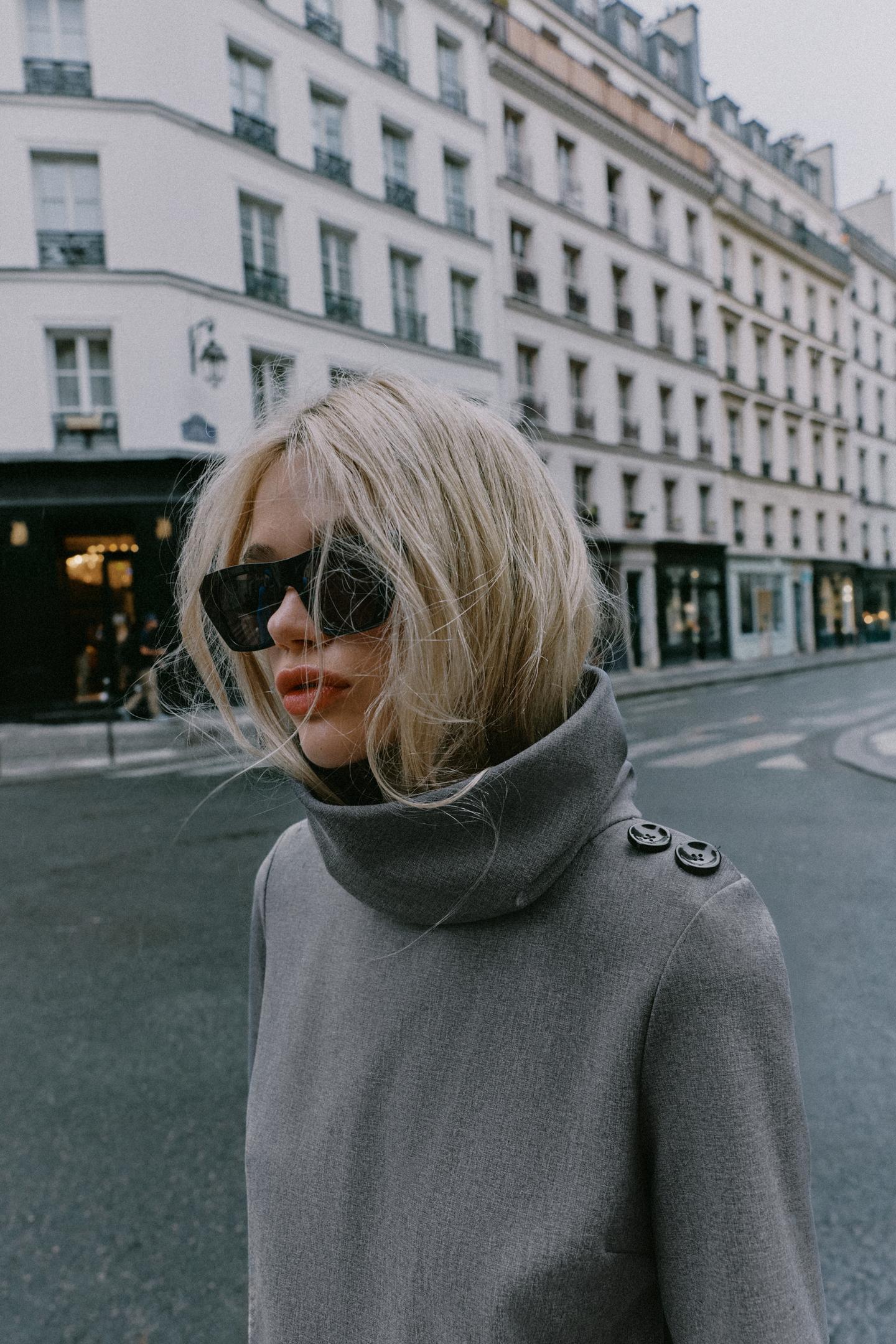 Женское платье Zara High-Neck Mini, цвет: Серый меланжевый — фото 2