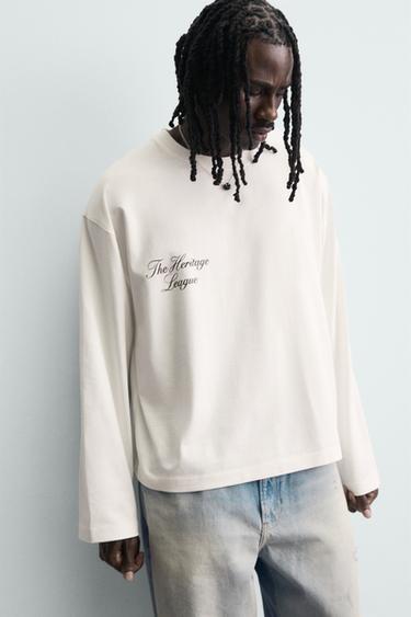 PRINTED SLOGAN T-SHIRT - White by Zara - Image 4