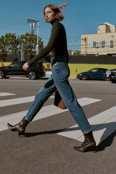 JEANS Z.01 MOM FIT TIRO ALTO - Azul de Zara