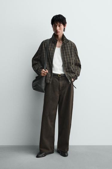 LIGHTWEIGHT CHECK JACKET - Black / Ecru by Zara