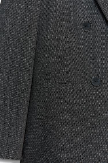 DOUBLE-BREASTED BLAZER WITH SHOULDER PADS - Black / Ecru by Zara - Image 8