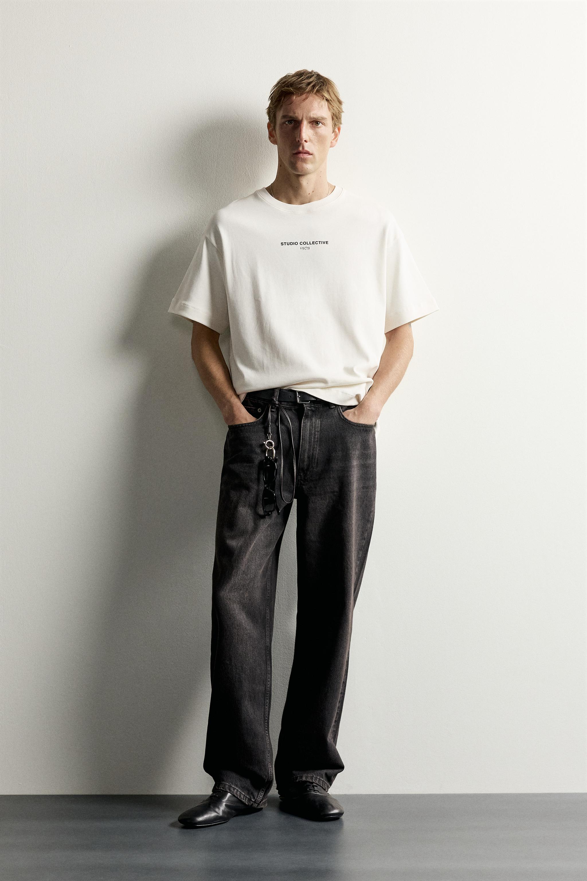 Мужские худи Zara CONTRAST PRINT INTERLOCK SWEATSHIRT