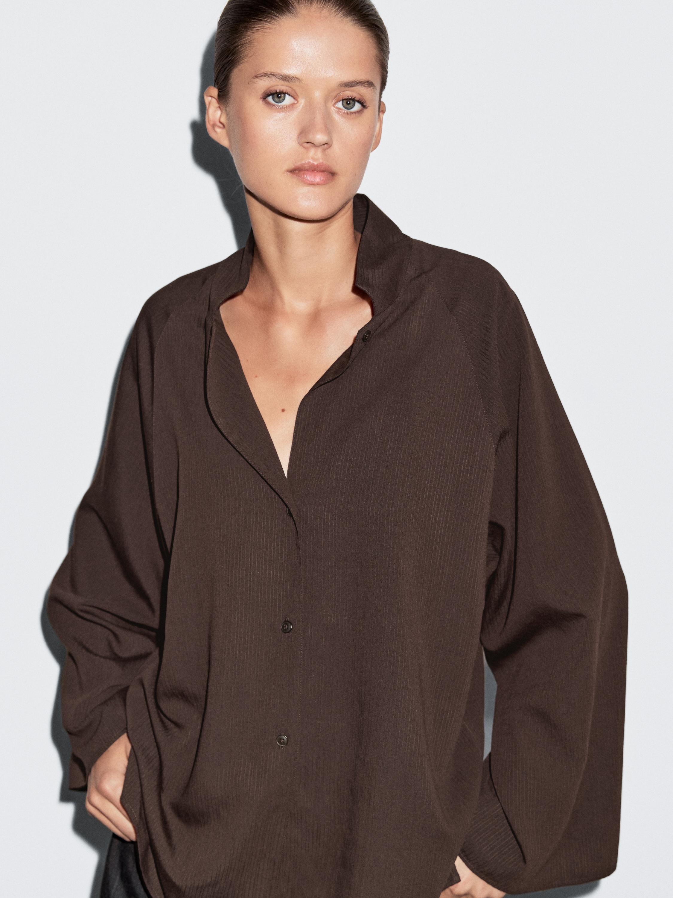 Textured raglan sleeve shirt