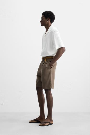 100% LINEN SHIRT - White by Zara - Image 3