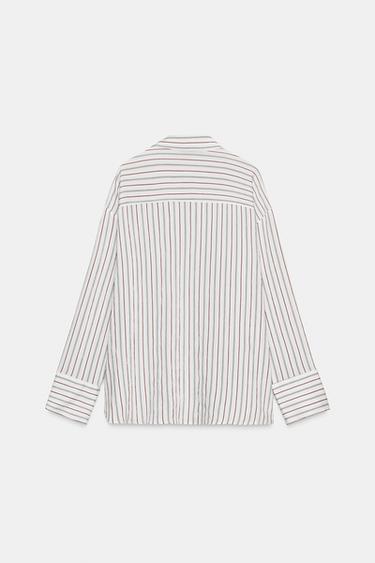 FLOWING STRIPED SHIRT WITH SCARF DETAIL - only one by Zara - Image 5