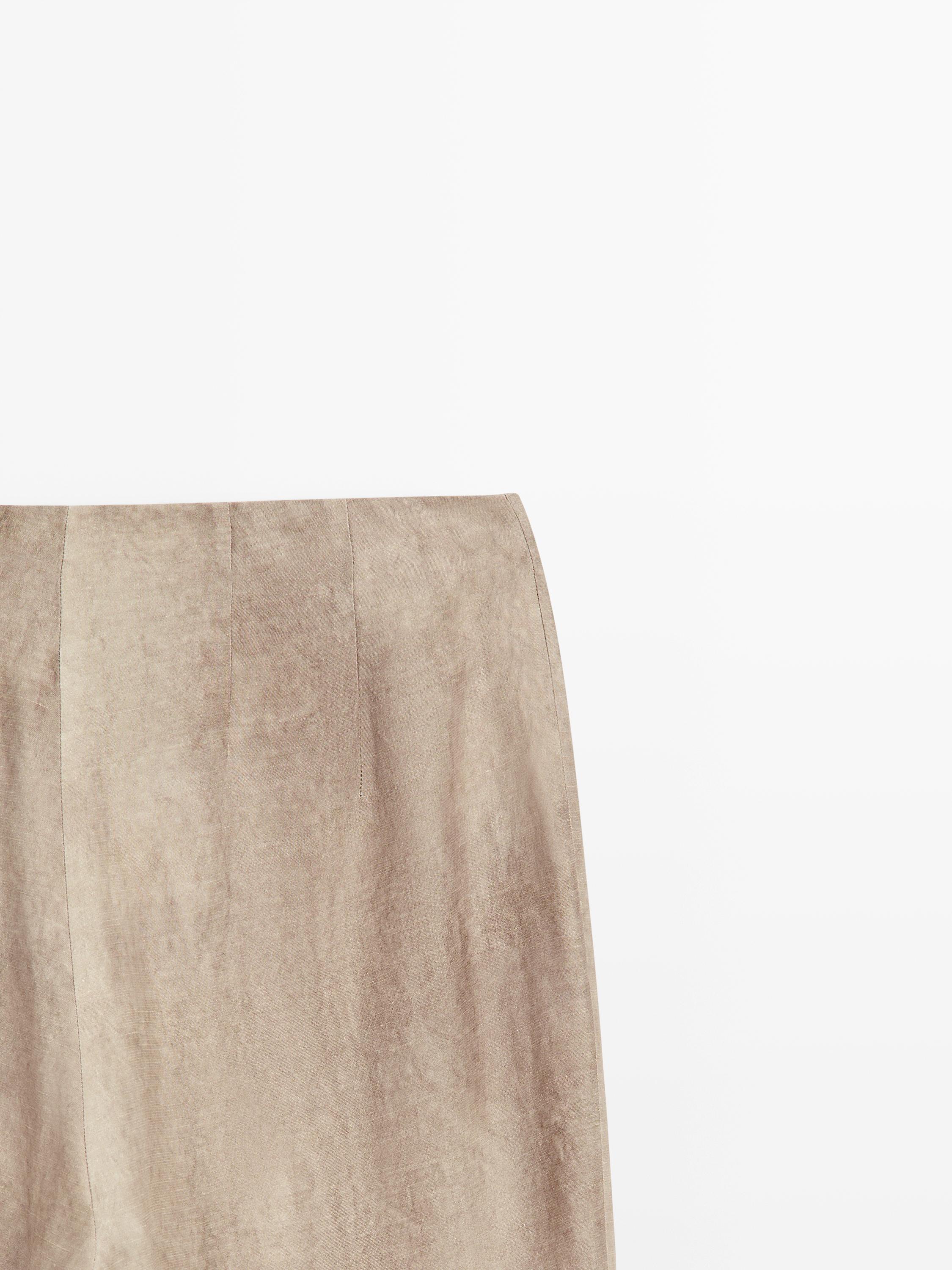 Distressed-effect flowing trousers