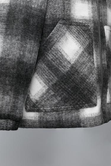 MANTEAU EFFET MOUTON À CARREAUX - Écru / Noir de Zara - Image 5