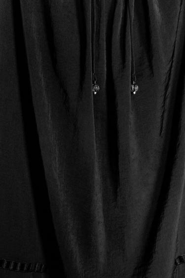 EMBROIDERED VOLUMINOUS MIDI DRESS - Black by Zara - Image 9