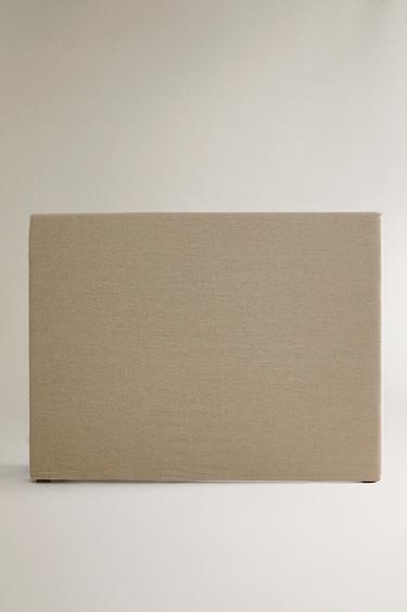 CABECEIRA COM CAPA DE CÂNHAMO E ALGODÃO - Bege-claro da Zara