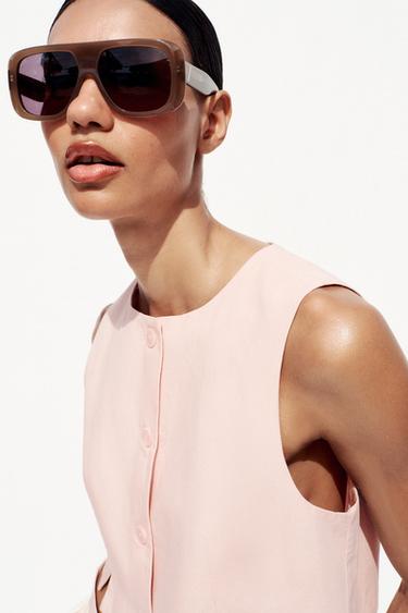 GILET COURT FENTES - Rose de Zara - Image 2
