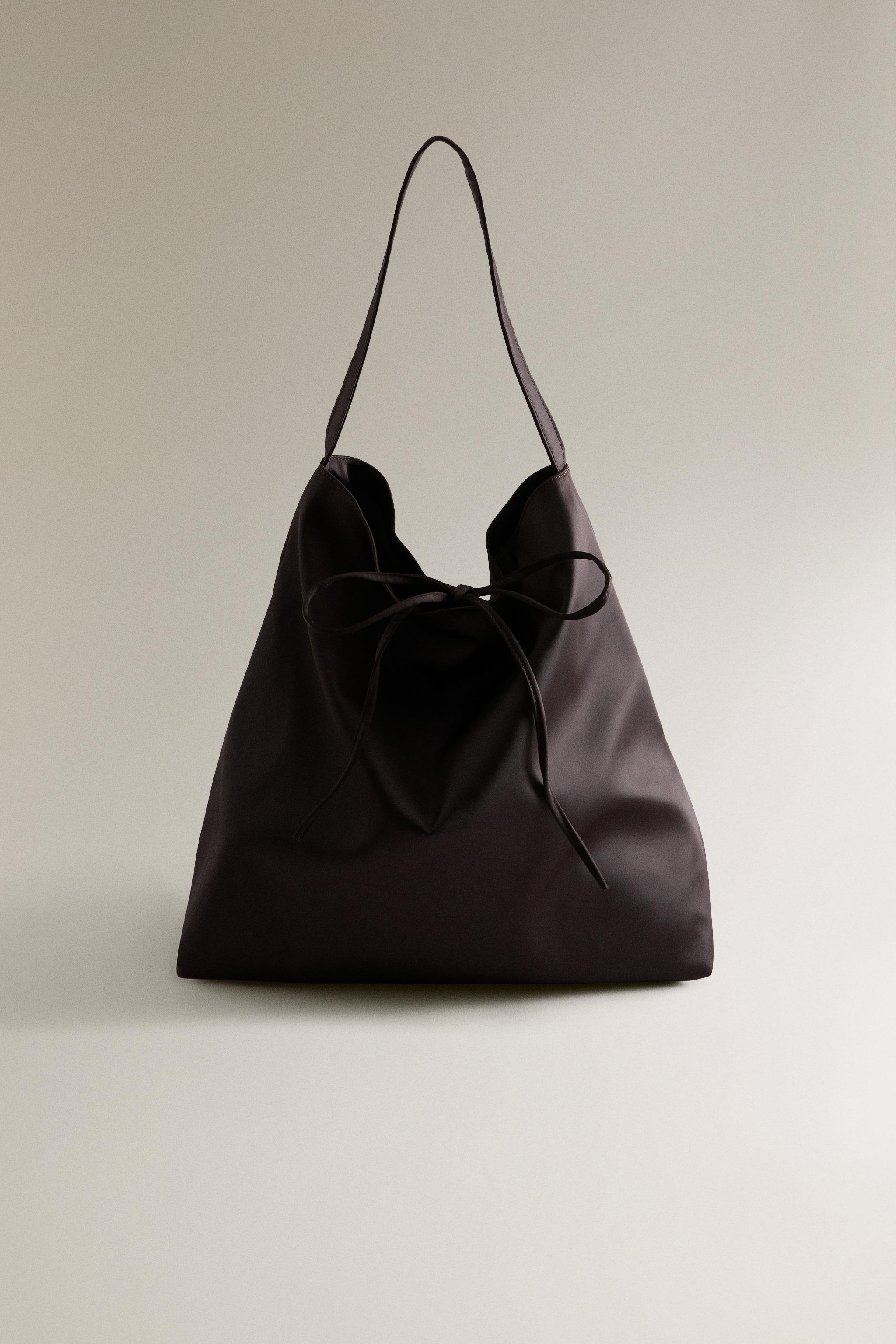 SATEEN TOTE BAG - Chocolate Brown | ZARA United States