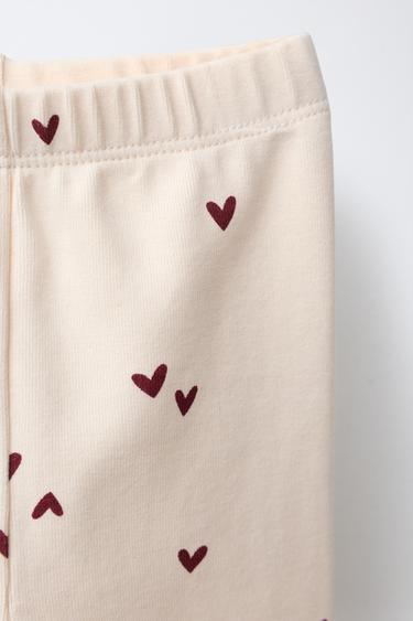 HEART PRINT SWEATSHIRT AND LEGGINGS SET - Ecru by Zara - Image 4