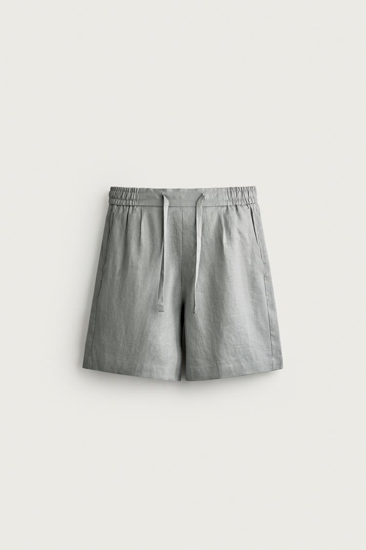 PANTALONES CORTOS BERMUDA RELAJADOS 100% LINO 7