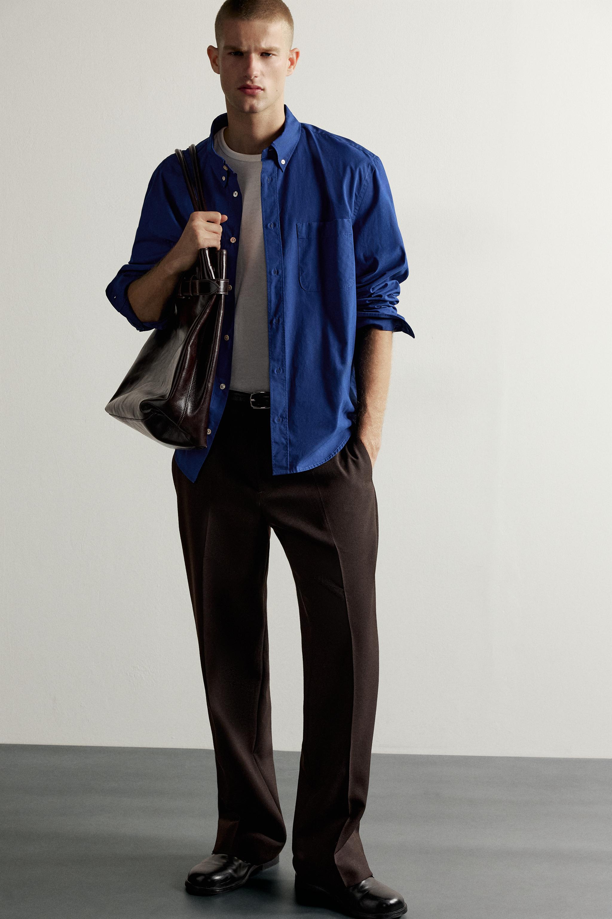 CHEMISE RELAXED FIT COTON CARREAUX