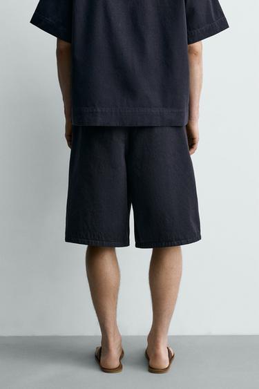 BERMUDA EN DENIM COUPE RELAX - Bleu de Zara - Image 2