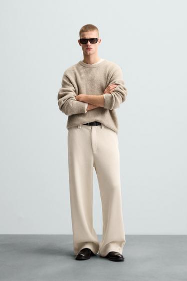 PANTALÓN WIDE FIT PANA - Crudo de Zara - Imagen 0