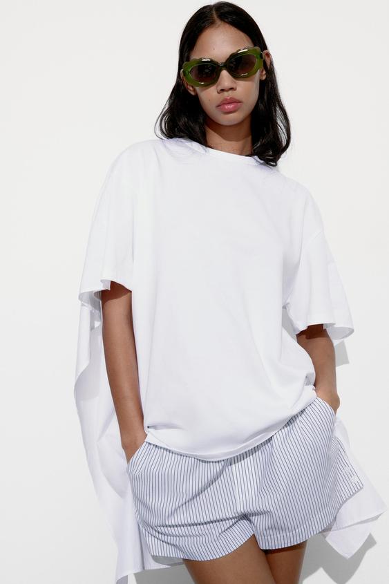Camisa de mujer de algodón de manga corta personalizable