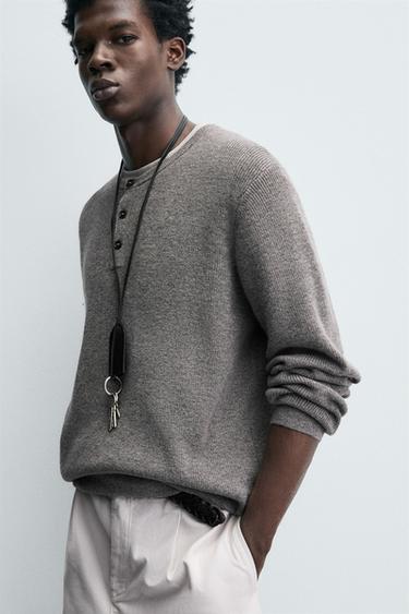 PULL CANNELÉ COL BOULANGER - Gris de Zara - Image 5