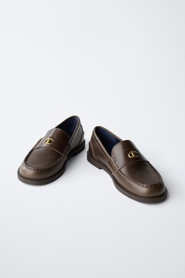 MOCASSINS EN CUIR CHAMPION ® X ZARA - Marron de Zara - Image 2
