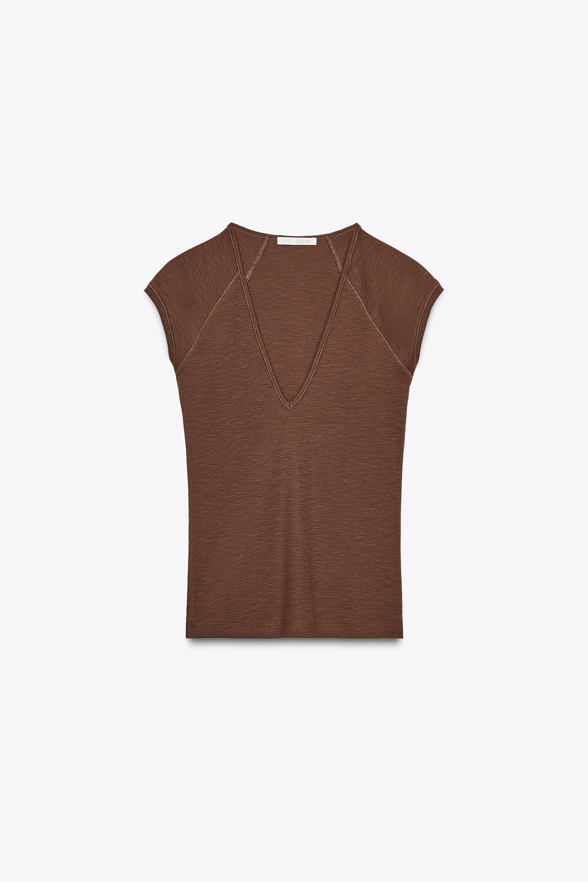 ★ドイツ発*ZARA*新作*LIMITED EDITION-VネックTシャツ★ ☆ドイツ発*ZARA*新作*VネックスリムTシャツ/BLACK☆ (ZARA/T