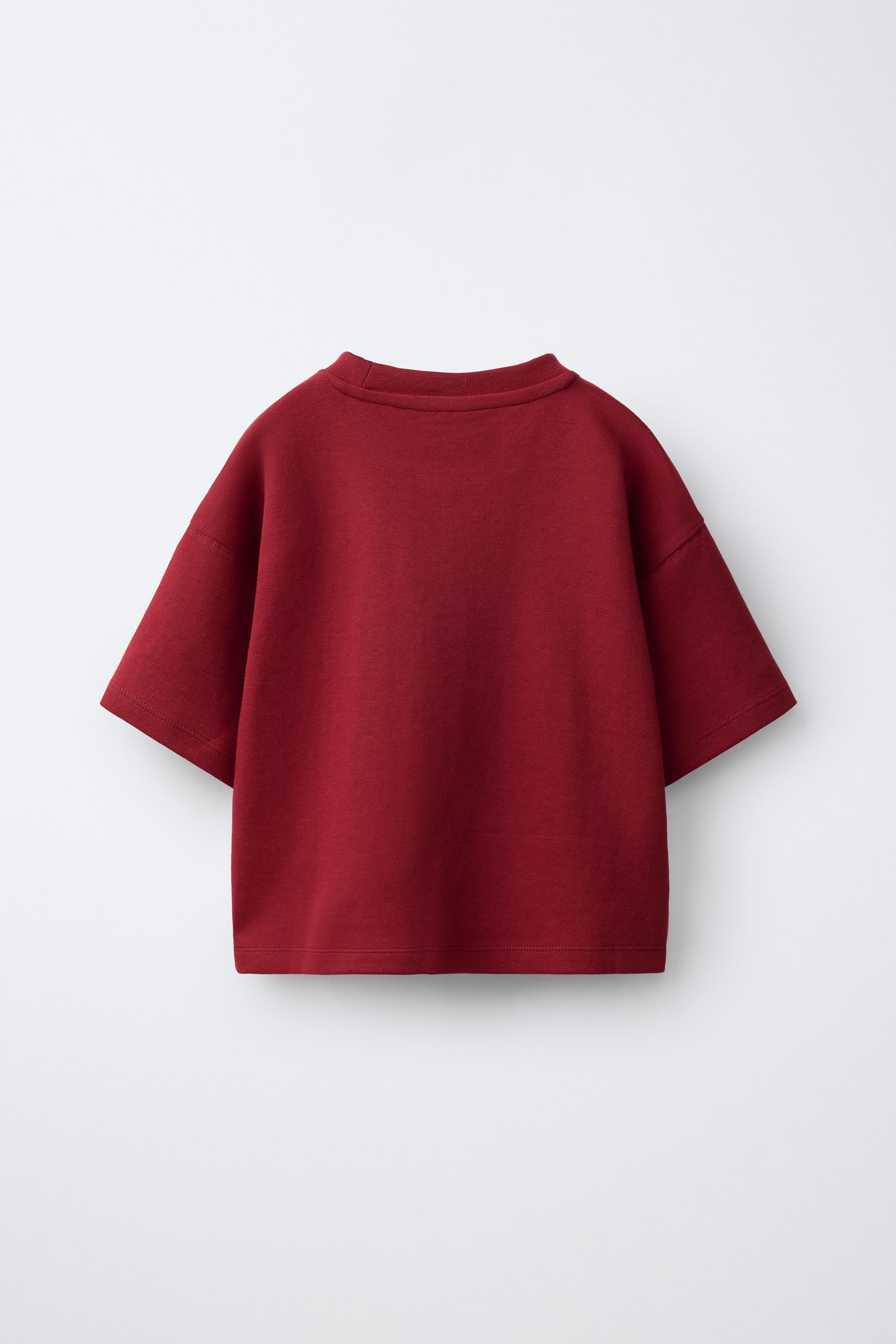 INTERLOCK PLAIN T-SHIRT — Red