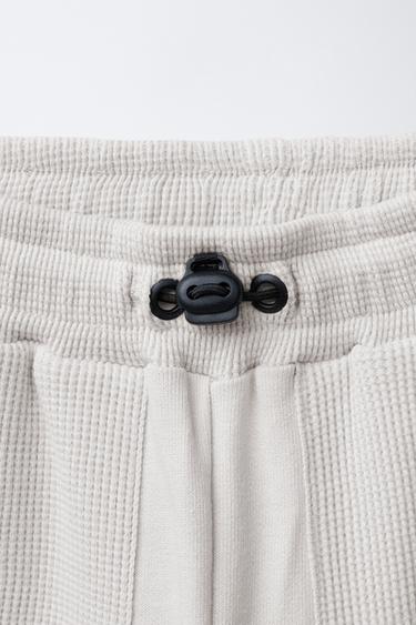 COMBINED WAFFLE-KNIT JOGGING TROUSERS - Light grey by Zara - Image 2
