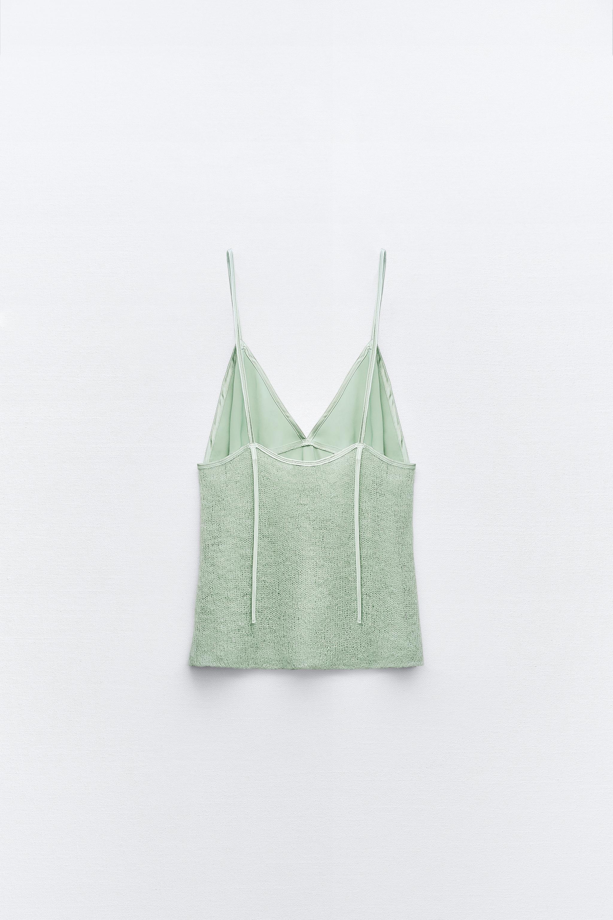 MATCHING KNIT CAMISOLE TOP - Sea green