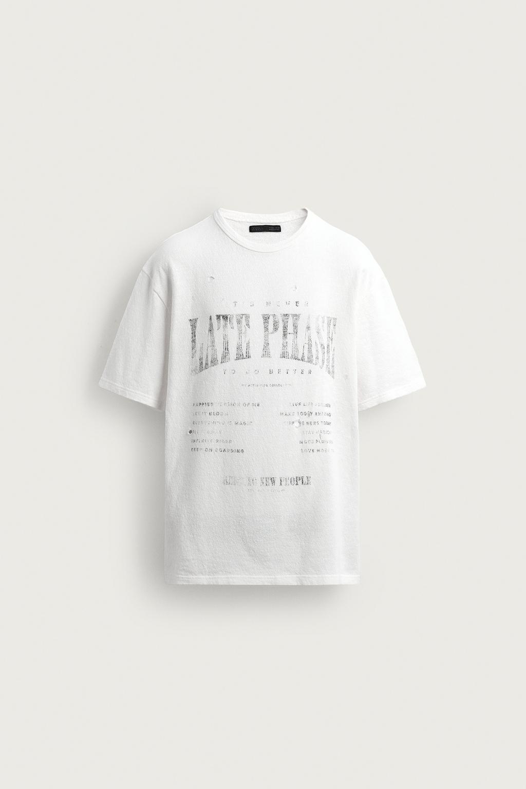 WASHED PRINT KNIT T-SHIRT