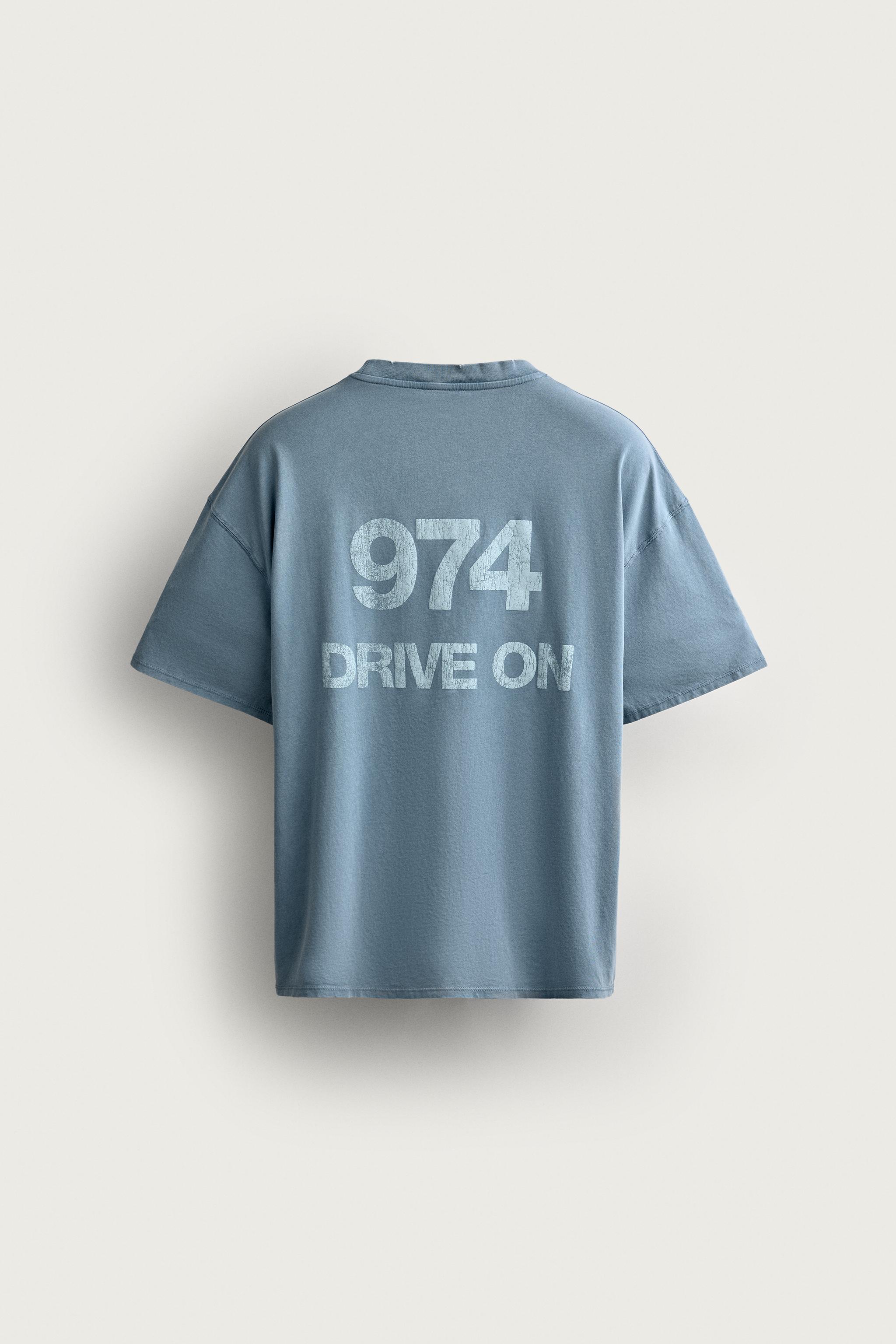 WASHED GRAPHIC T-SHIRT — Blue