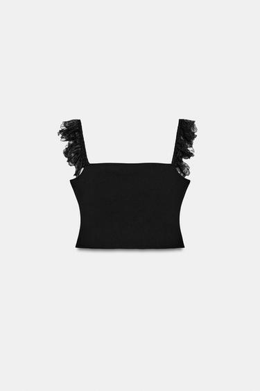 TOP STYLE CORSET EN DENTELLE - Noir de Zara - Image 7