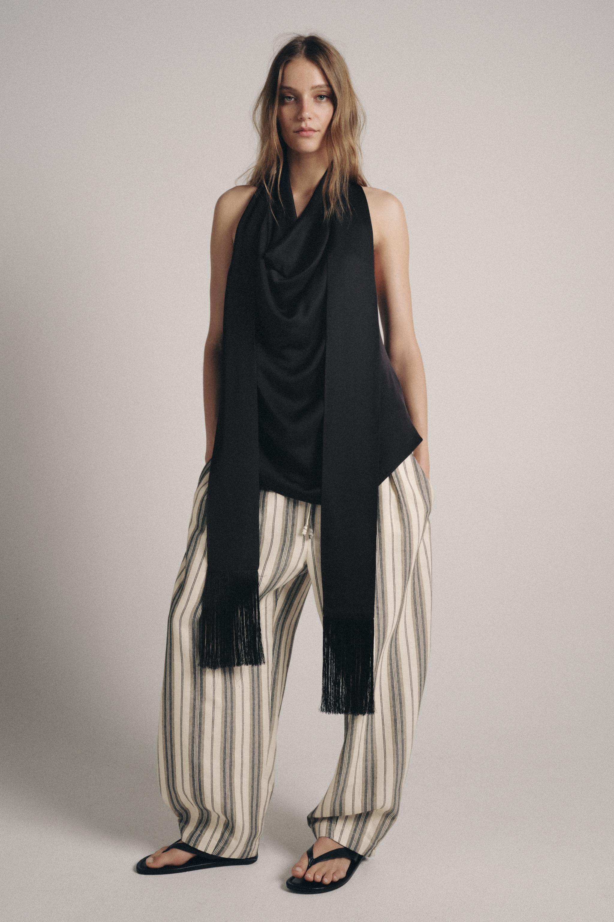 TOP HALTER FOULARD FRANGES ZW COLLECTION
