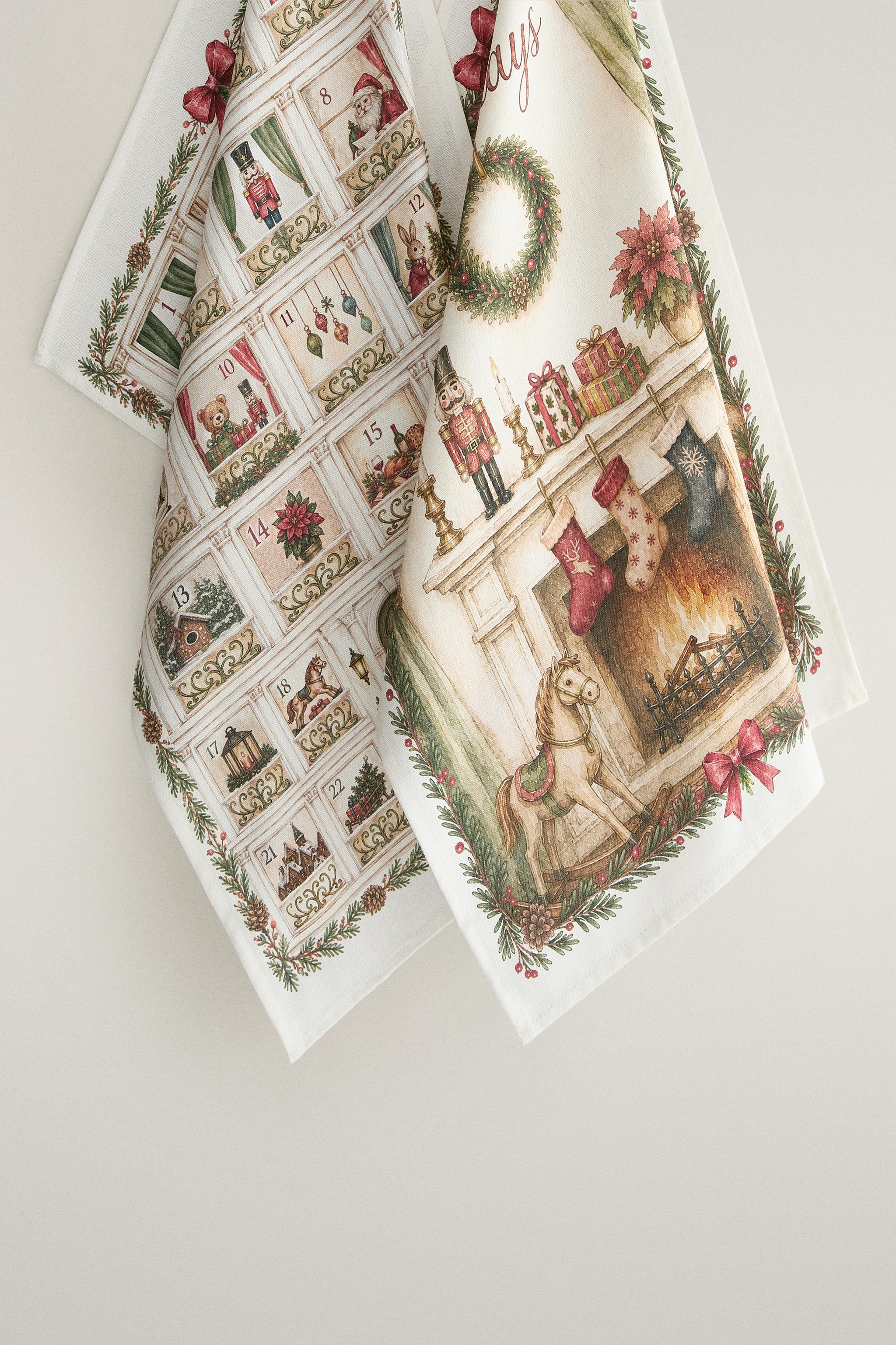 TORCHONS DE CUISINE MOTIF DE NOËL (LOT DE 2)
