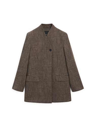 Zara Flecked wool blend coat with high collar - Brown