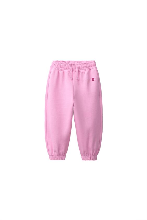 Zara DAISY EMBROIDERED PLUSH PANTS - Chalk pink - Image 0