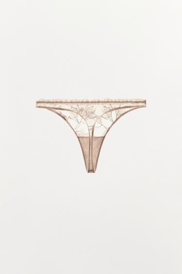 TANGA FLEURS BRODÉES - Rose pâle de Zara - Image 4