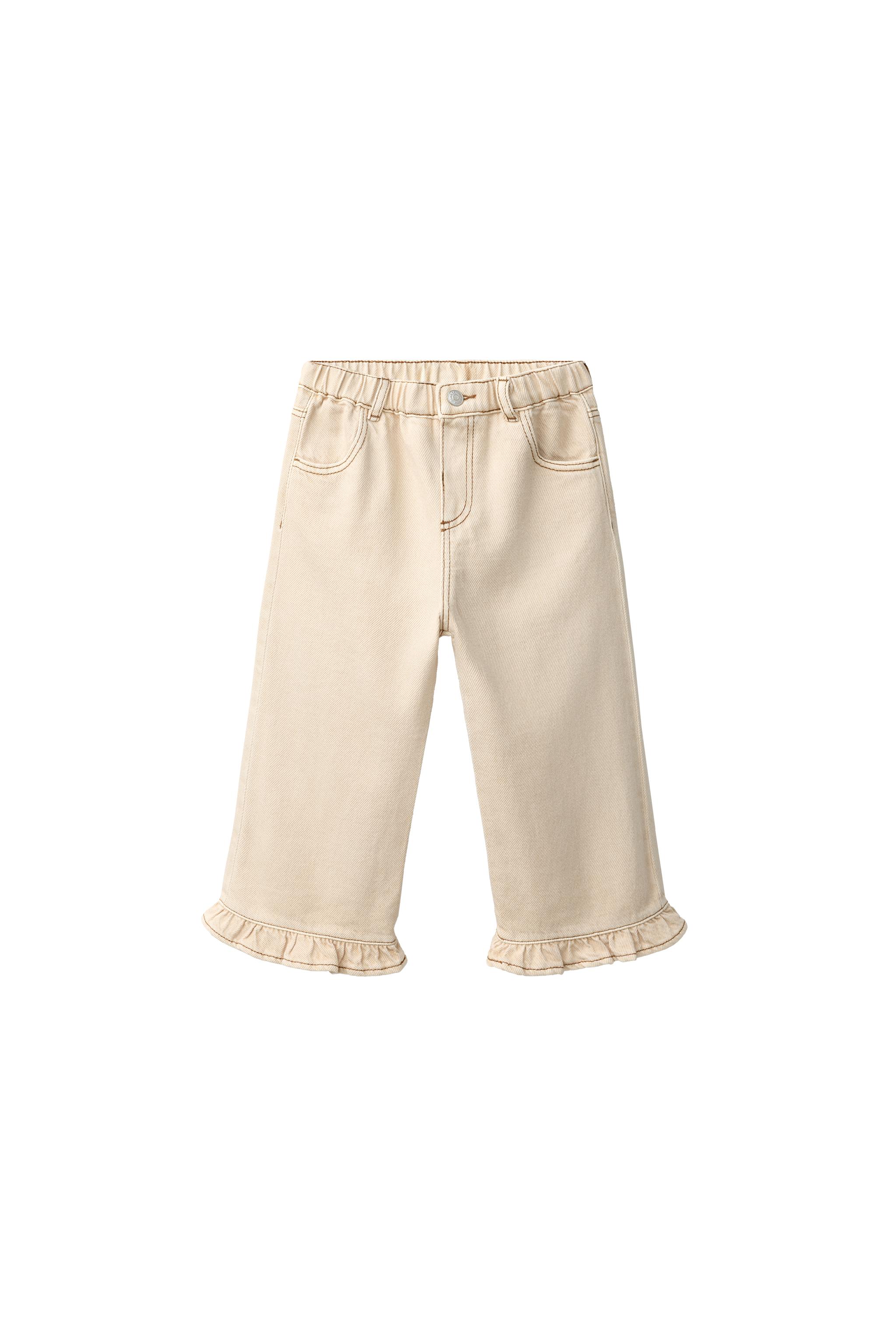 RUFFLED TWILL CULOTTES - Ecru | ZARA United States