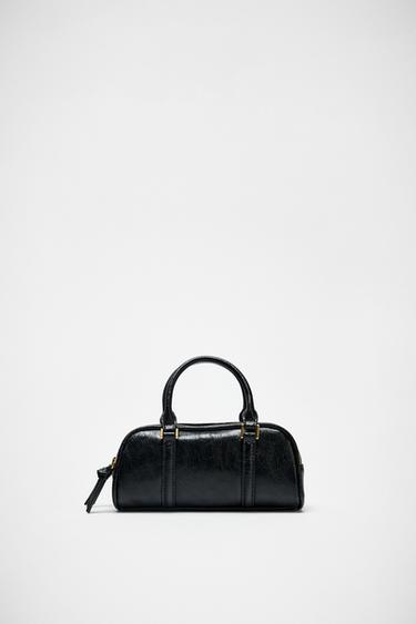 Zara MINI BOWLING BAG WITH ZIPS - Black