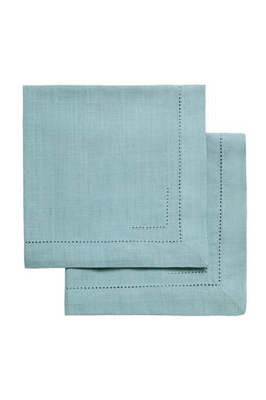 PACK OF HEMSTITCHED COTTON NAPKINS (PACK OF 2) - Bluish by Zara