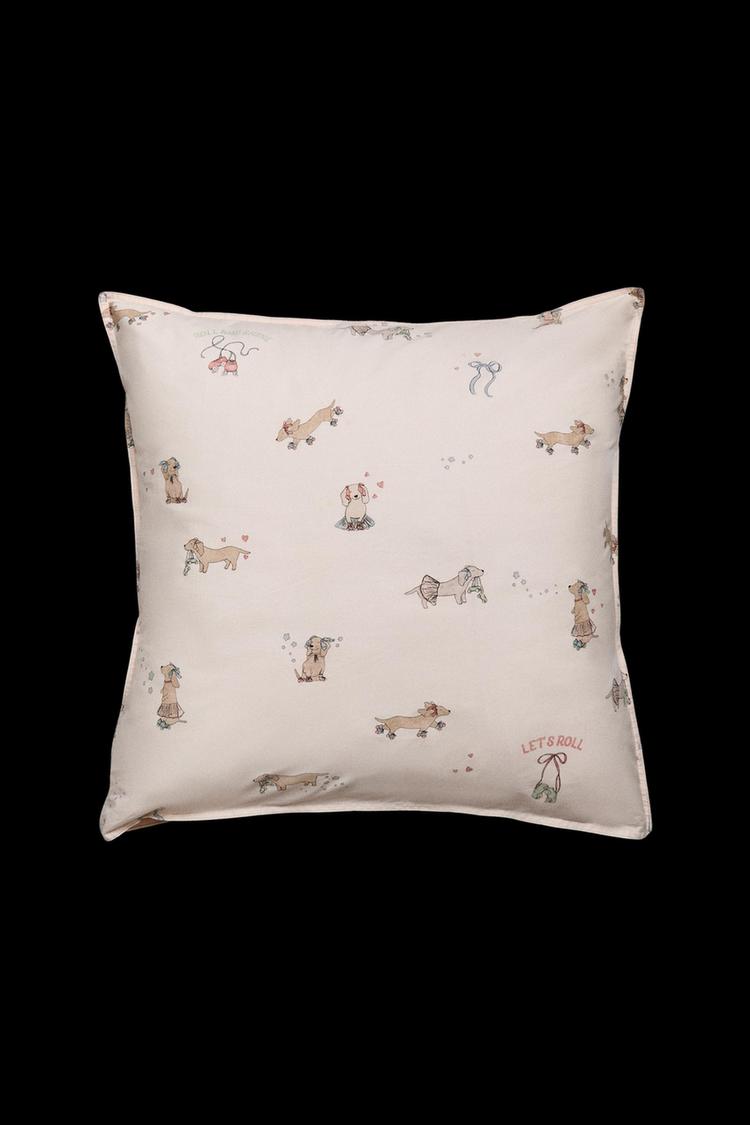 TAIE D'OREILLER ENFANT CHIENS SKATEURS