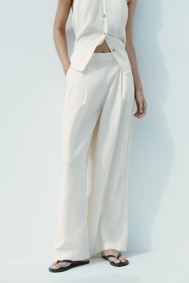 PALAZZO TROUSERS - Ecru by Zara