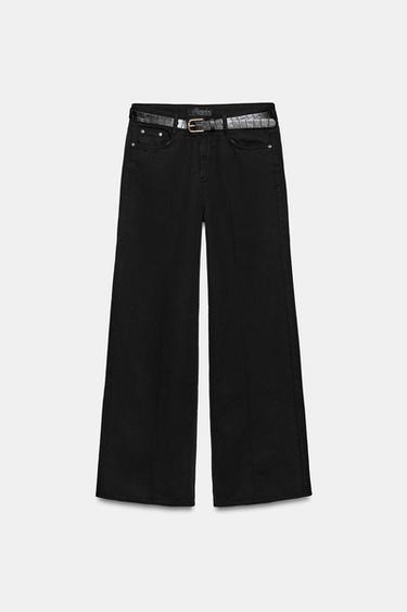 Z1975 HIGH-WAIST WIDE-LEG JEANS - Black by Zara - Image 0