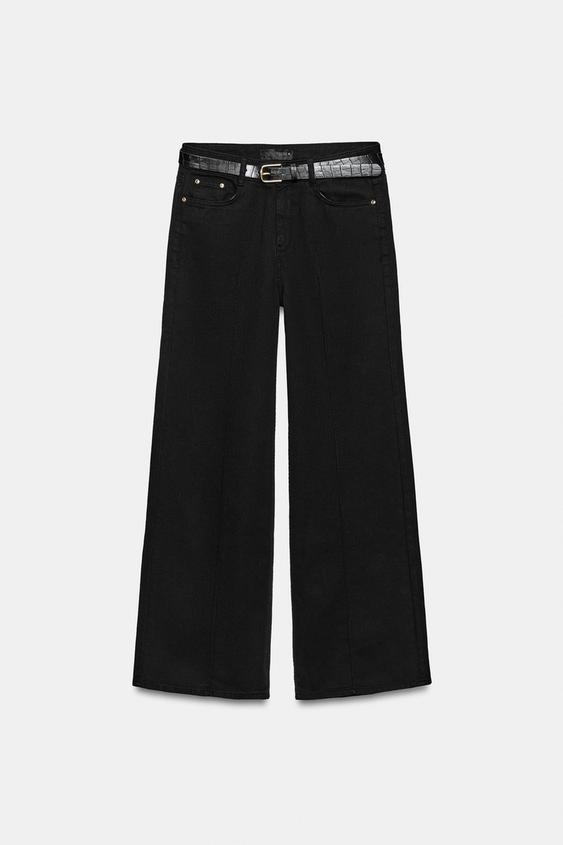 Z1975 HIGH-WAIST WIDE-LEG JEANS - Black by Zara - Image 0