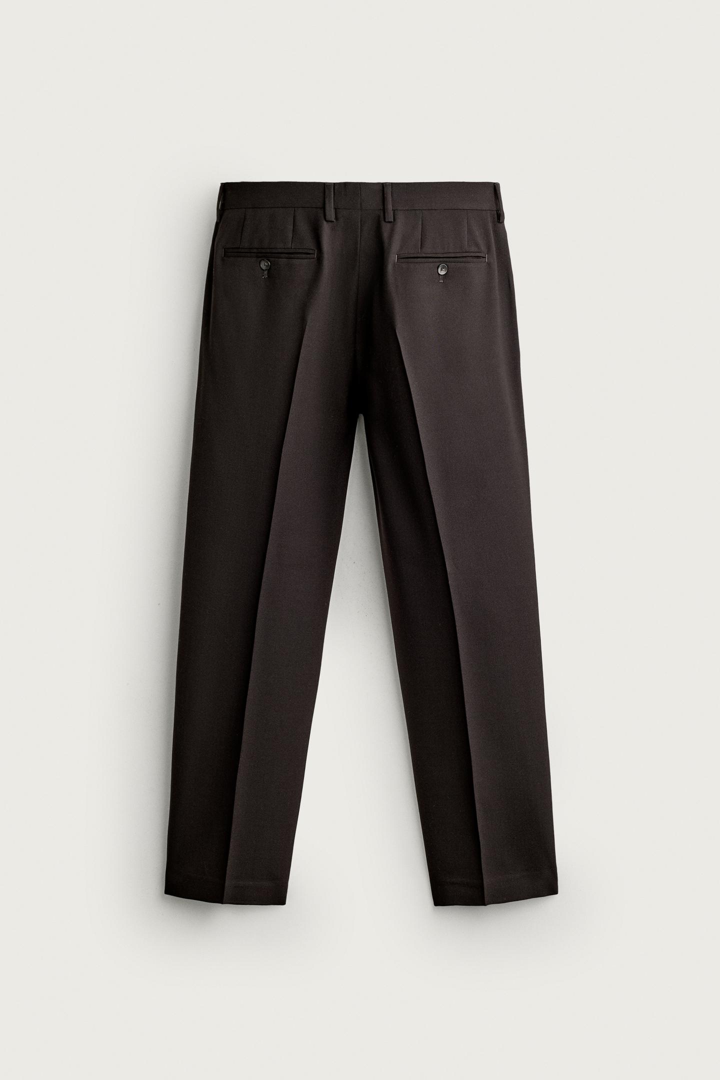 Мужские брюки Zara Wool Suit, цвет: Коричневый — фото 6