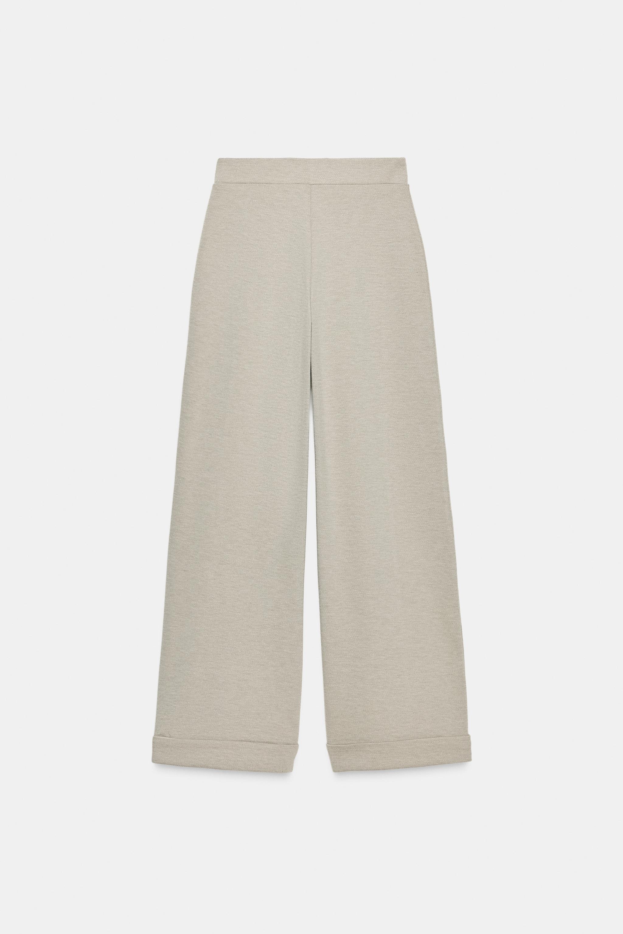 TWILL WIDE LEG PANTS